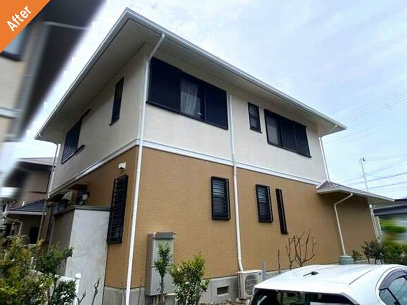 外壁塗装後の大和ハウスのモルタル外壁