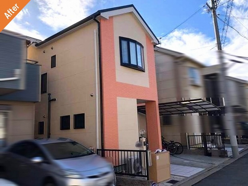 外壁塗装後のALC外壁の戸建て