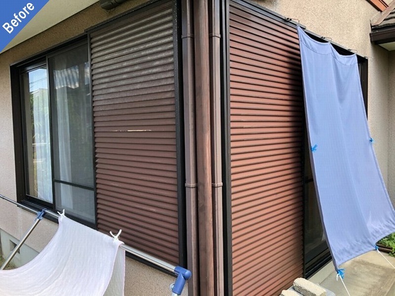 外壁塗装前の雨戸