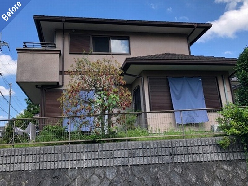 河内長野市の外壁塗装前の積水ハウス