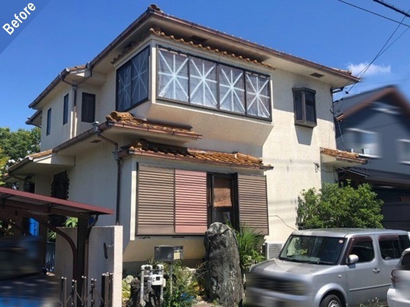 堺市南区の外壁塗装前の築40年の住宅