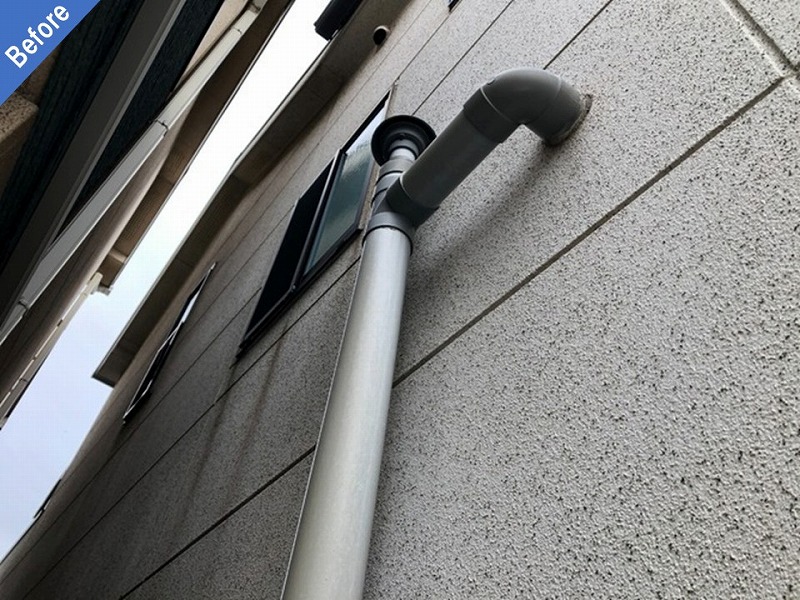 外壁塗装前の樋とALC