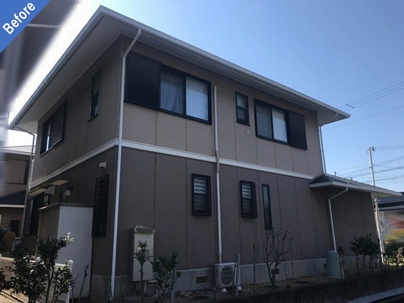 外壁塗装前のセラミック仕上げの大和ハウス