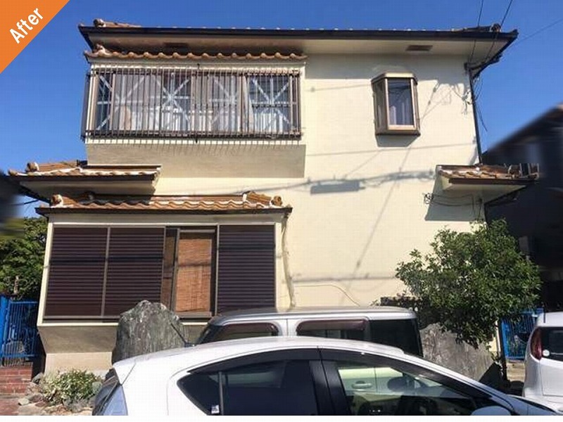 外壁塗装後の築40年の住宅