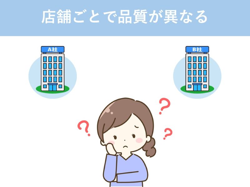 店舗ごとで品質が異なる