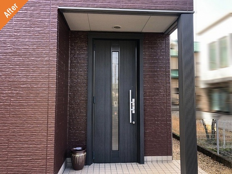 外壁塗装後の玄関廻り