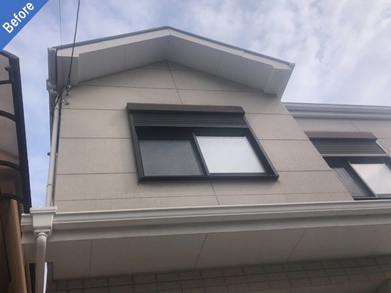 外壁塗装工事前のALCと軒天