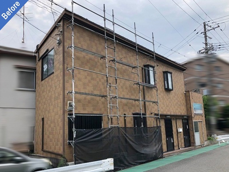 大東市の外壁塗装前の住宅全景