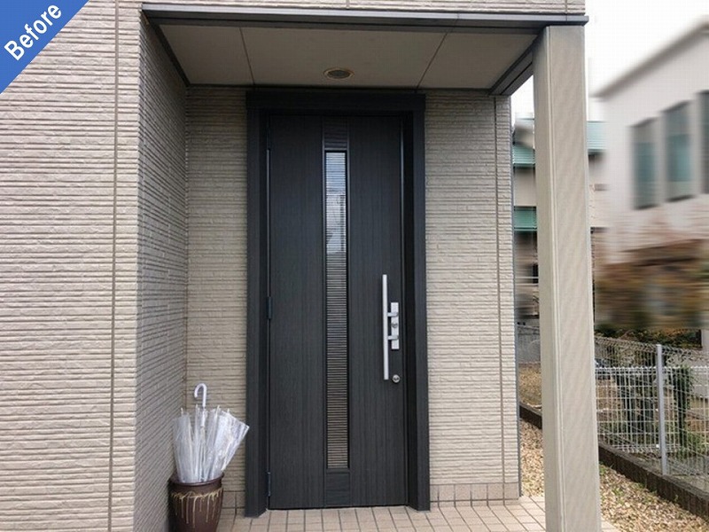 外壁塗装前の玄関廻り