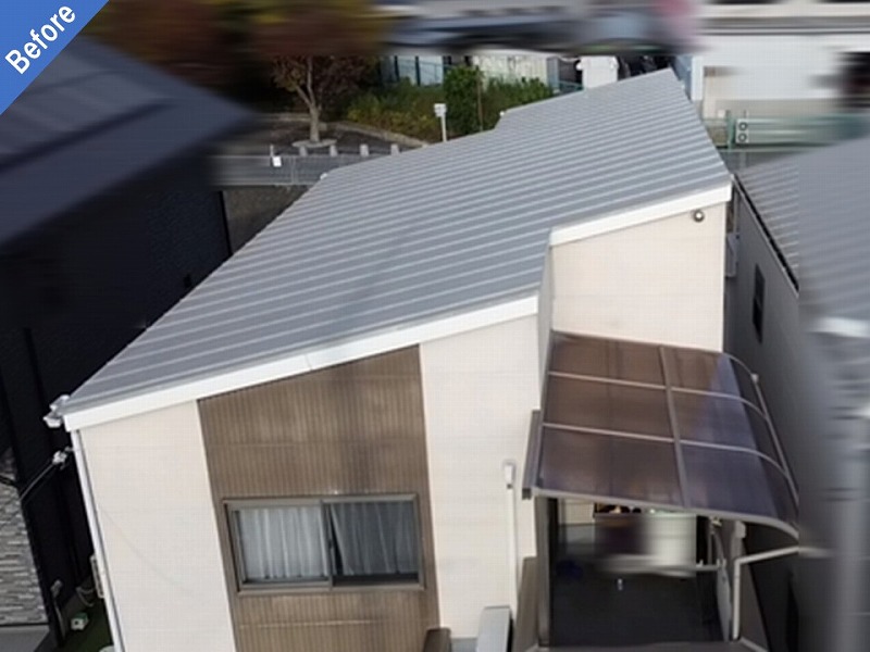 屋根・外壁塗装前の戸建て住宅