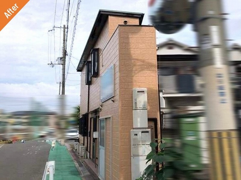 大東市の外壁塗装後の窯業系サイディング