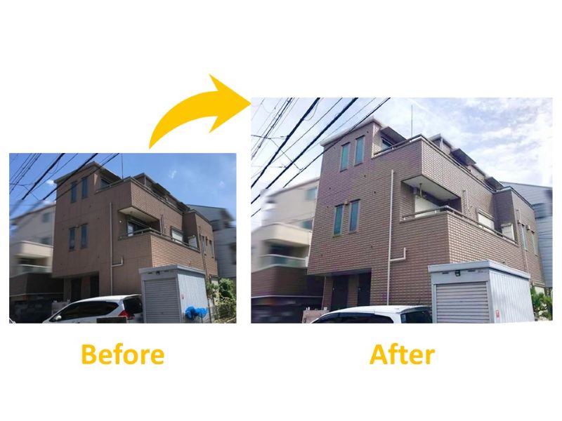 高耐久塗料を使用したヘーベルハウスの施工事例(ビフォーアフター)