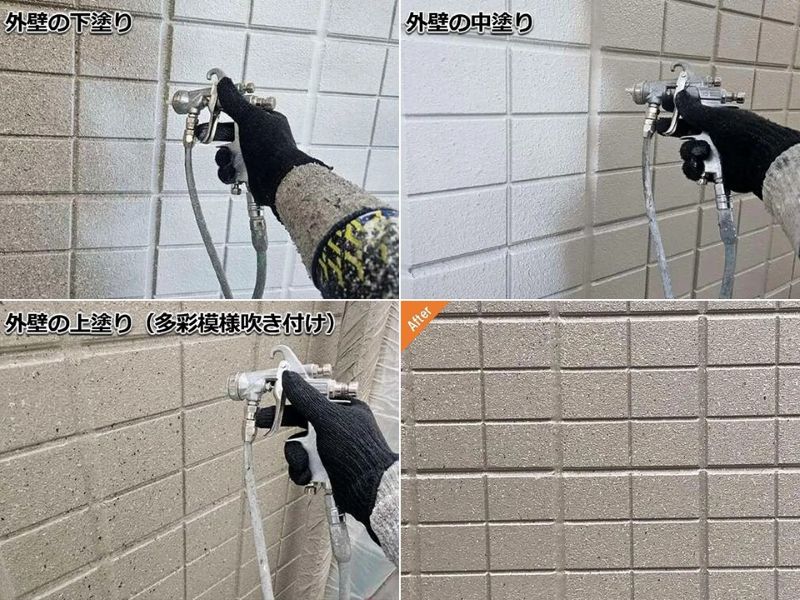 多彩模様吹き付け