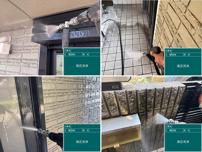 建物全体の高圧洗浄工事