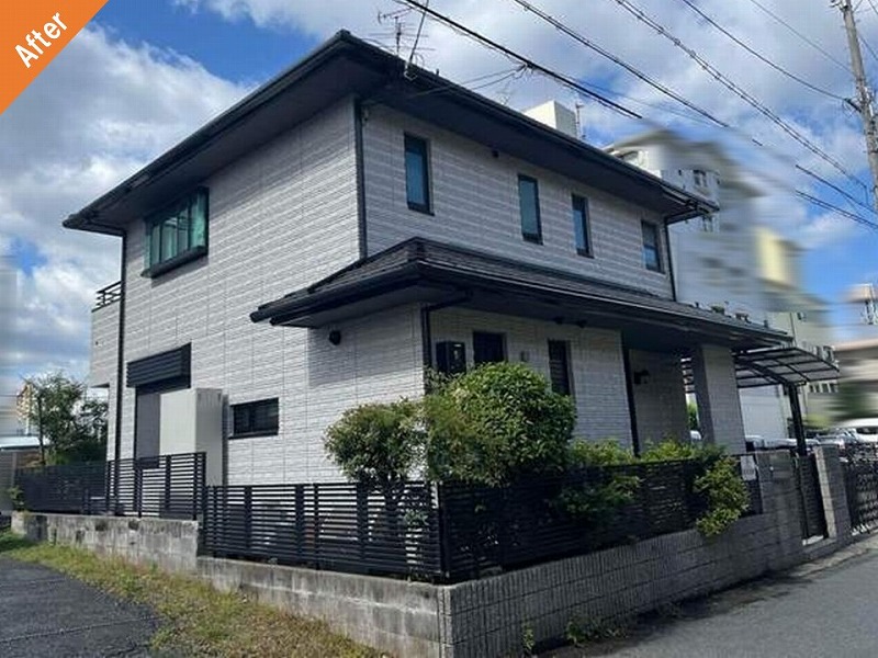 藤井寺市の外壁塗装後の積水ハウスのダインコンクリート