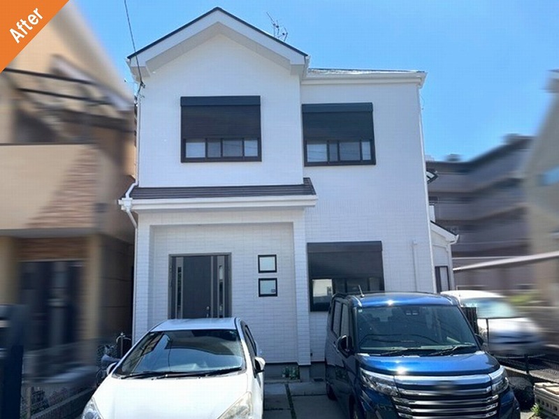 藤井寺市の外壁塗装工事後のALC外壁の住宅