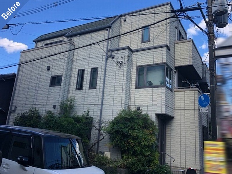 大阪市福島区の外壁塗装工事前の積水ハウスの住宅
