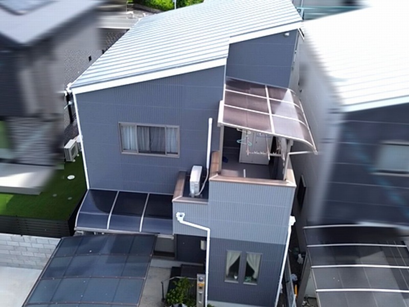 羽曳野市の屋根・外壁塗装完工後の全景