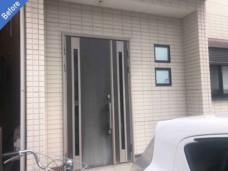 外壁塗装前の玄関廻り