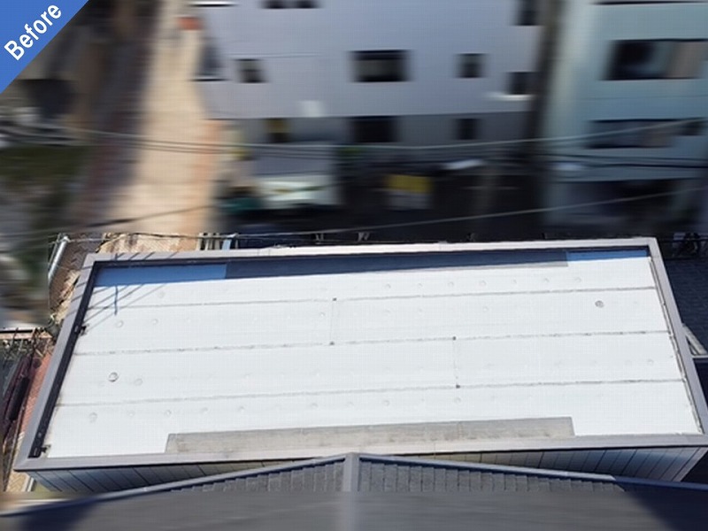 塩ビシート防水施工前の屋上