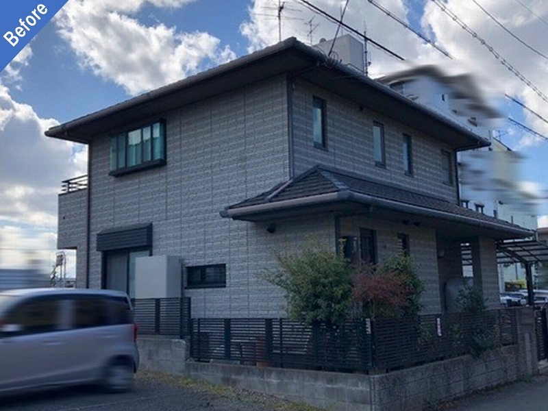 藤井寺市の外壁塗装前の積水ハウスのダインコンクリート