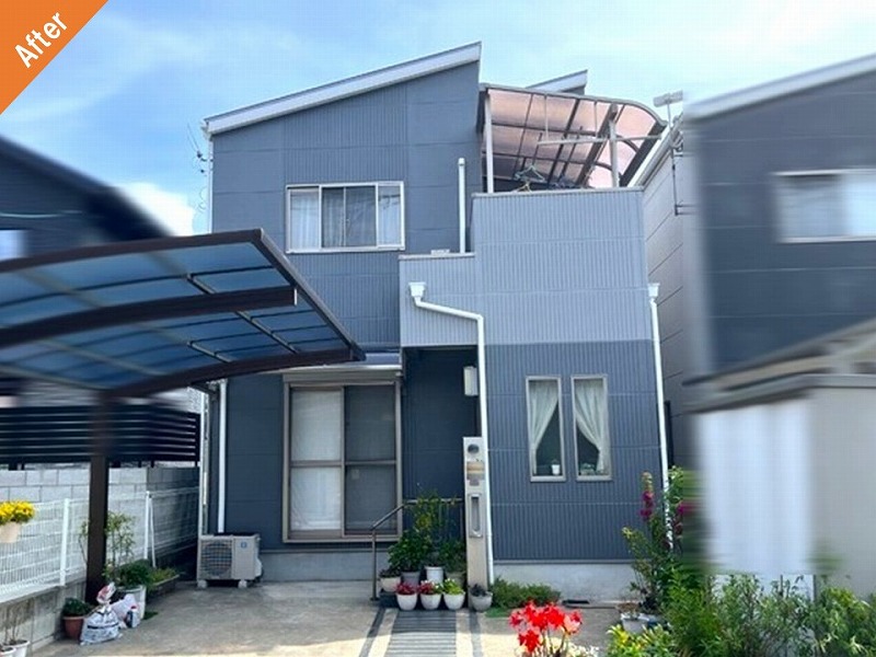 羽曳野市の外壁塗装後のALC外壁の住宅
