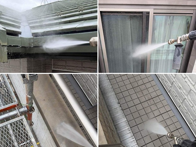 建物全体の高圧洗浄工事