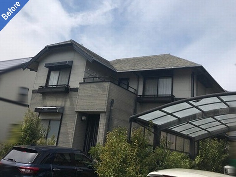 外壁塗装前のミサワホームの全景