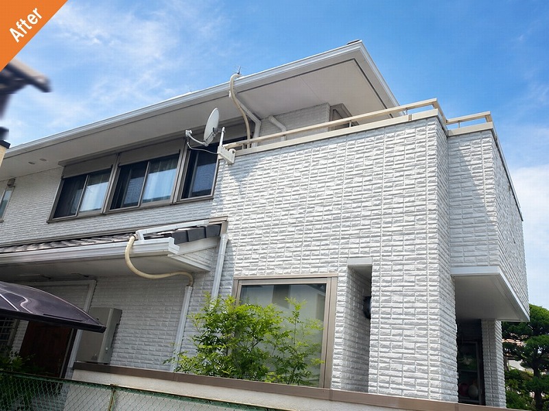 多彩模様塗料で外壁塗装後の大和ハウス