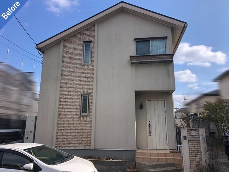 兵庫県三田市の外壁塗装前のシーサンドコート仕上げの住友林業