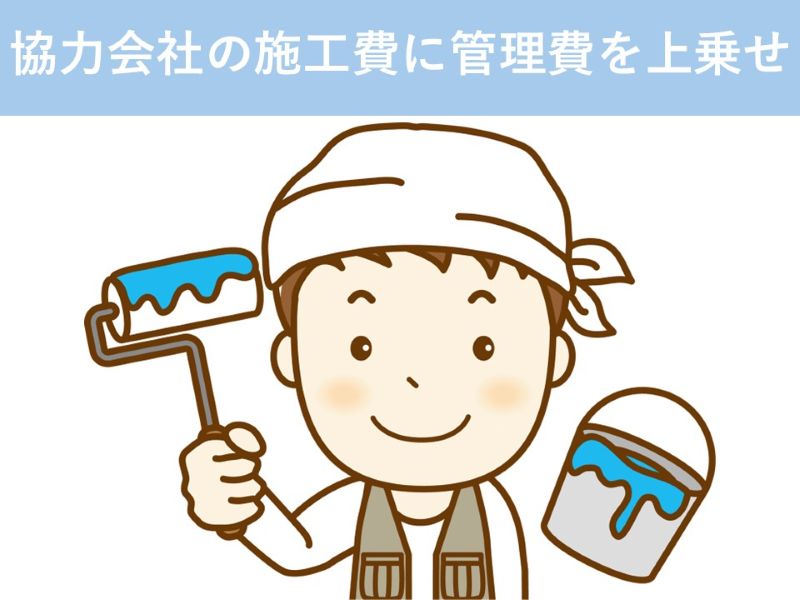 協力会社の施工費に管理費を上乗せ