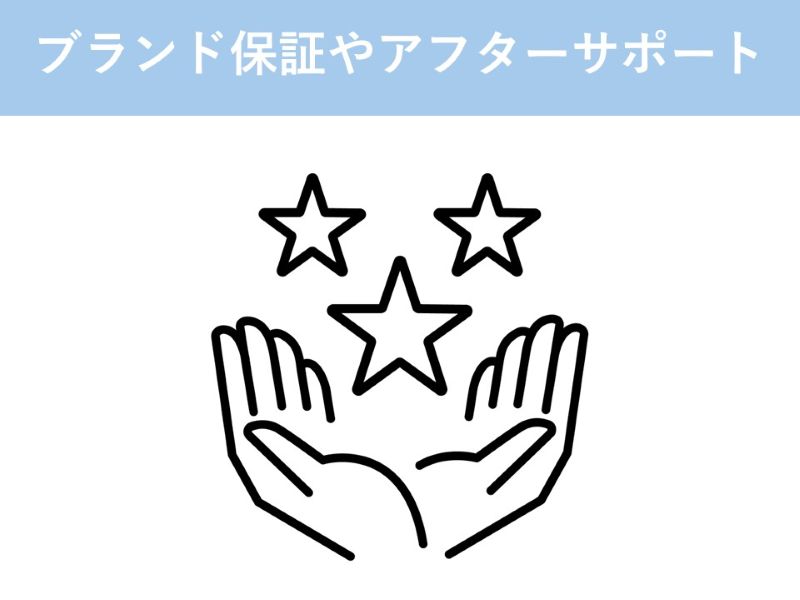 ブランド保証やアフターサポート