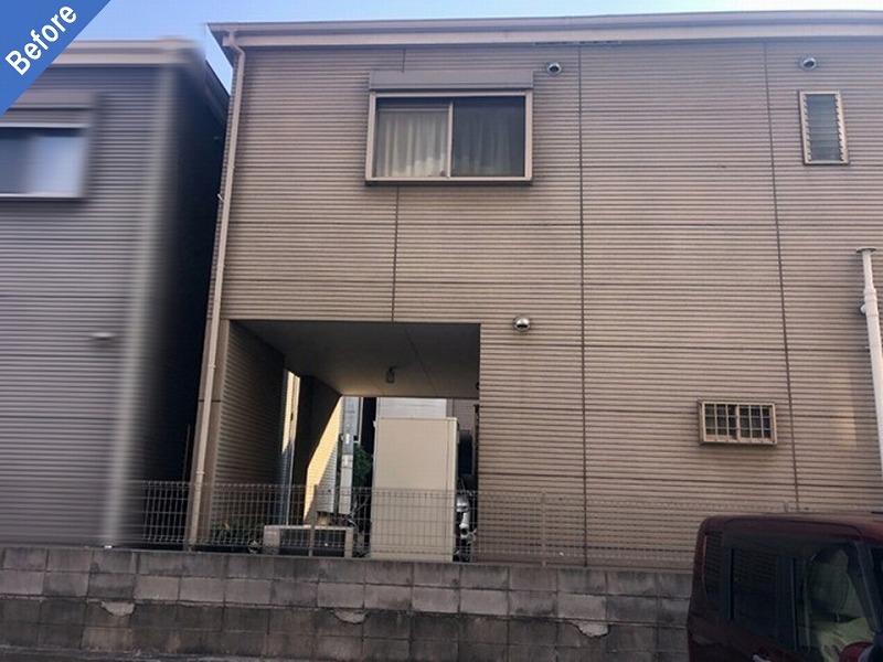外壁塗装前の背面の外壁