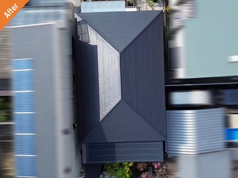 屋根カバー工法後のスーパーガルテクト