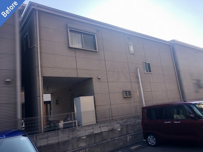外壁塗装前の背面のALC外壁