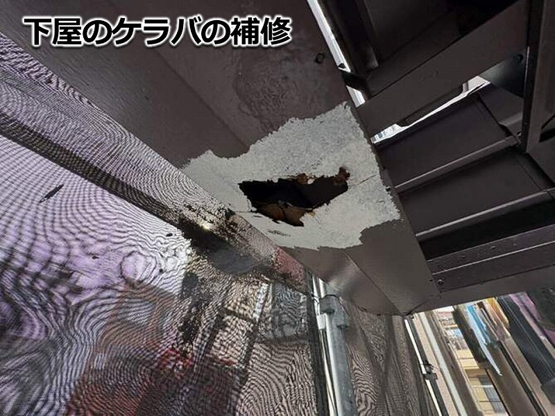 下屋のケラバの補修
