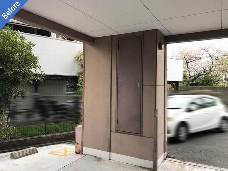 外壁塗装前の1階共用部