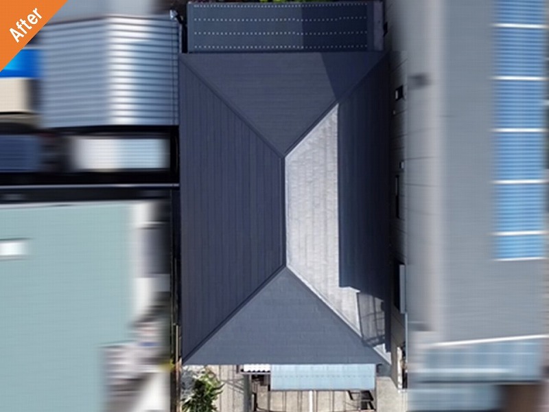 屋根カバー工法後の屋根