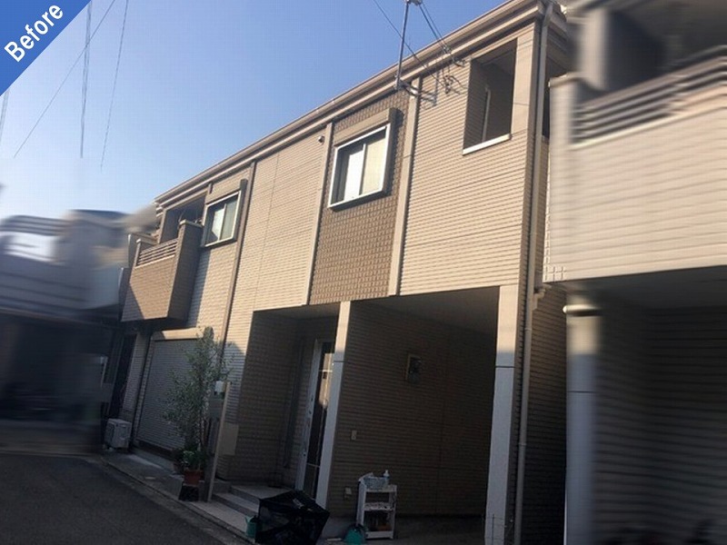 大阪市平野区の外壁塗装前のALC外壁の住宅