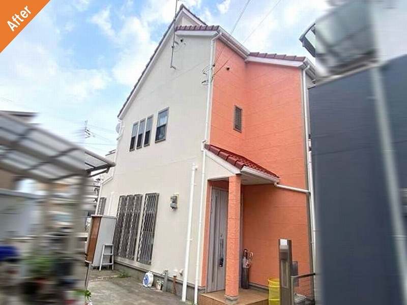 松原市の外壁塗装後の窯業系サイディングの住宅