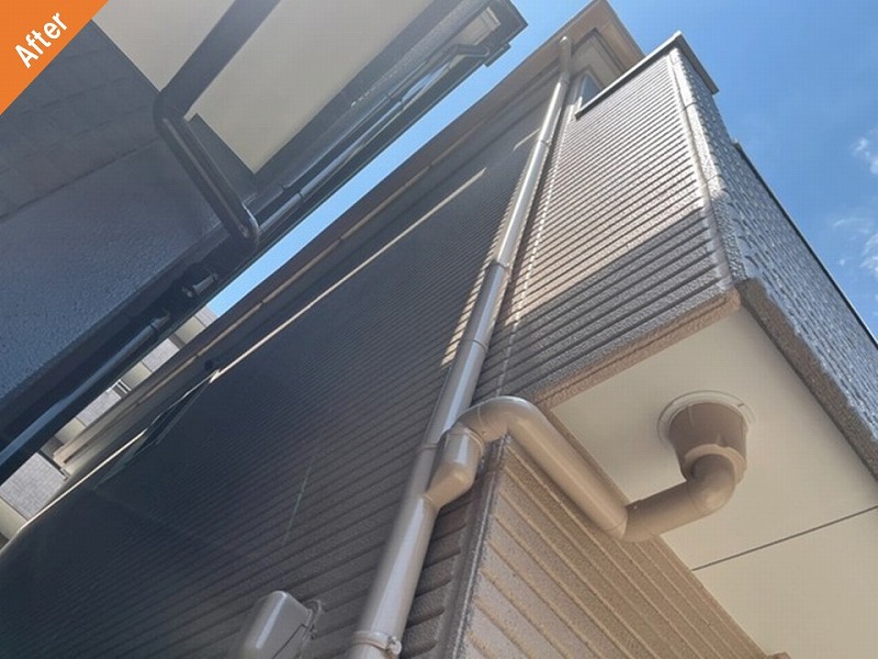 塗装後の樋とシャッターボックス