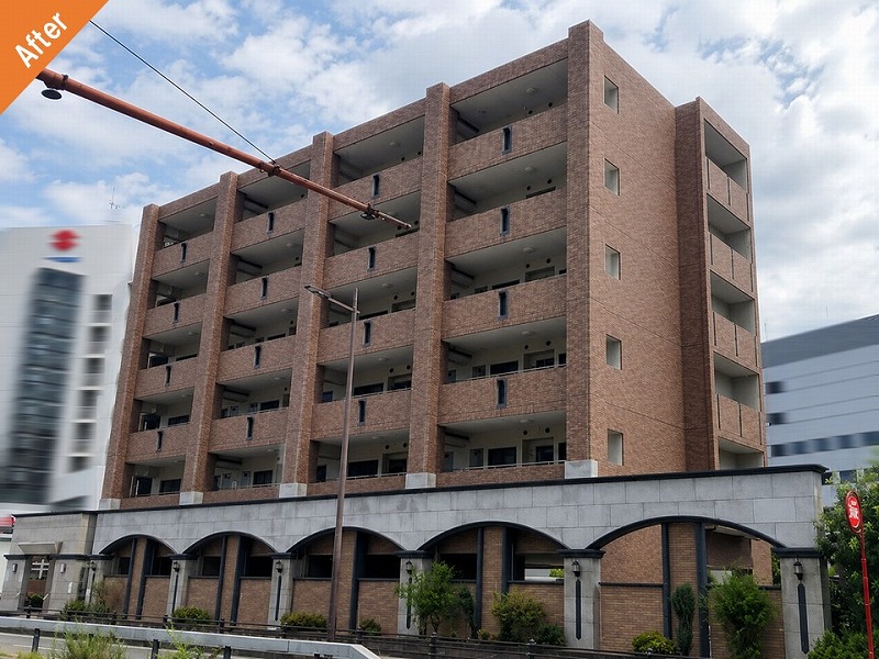 守口市の外壁塗装後のマンション