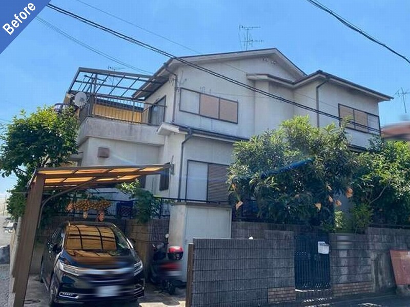 北葛城郡上牧町の外壁塗装前の戸建て住宅