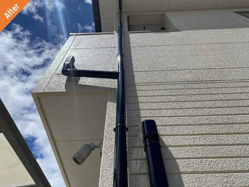 塗装後の樋とスリムダクト