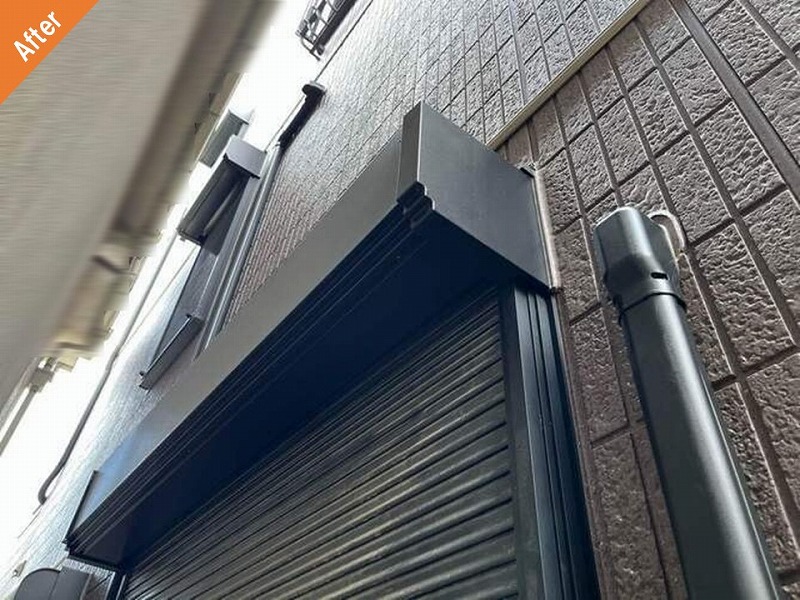 外壁塗装後のセキスイハイムのシャッターボックス