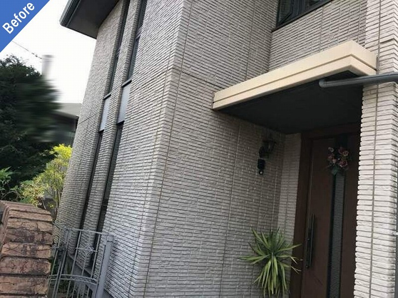 外壁塗装前の玄関廻り