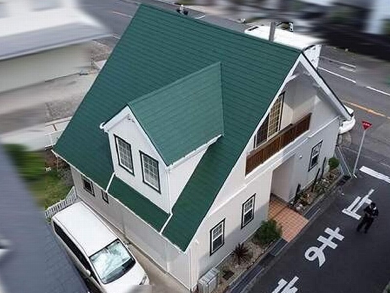 屋根外壁塗装後の全景