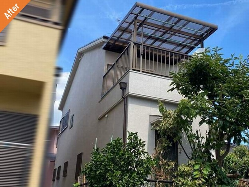外壁塗装後の戸建て住宅