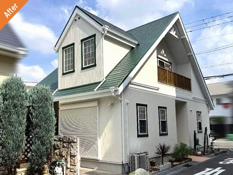 松原市の外壁塗装後の築20年住宅