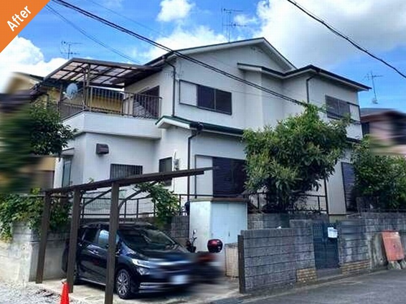 北葛城郡上牧町の外壁塗装後の戸建て住宅
